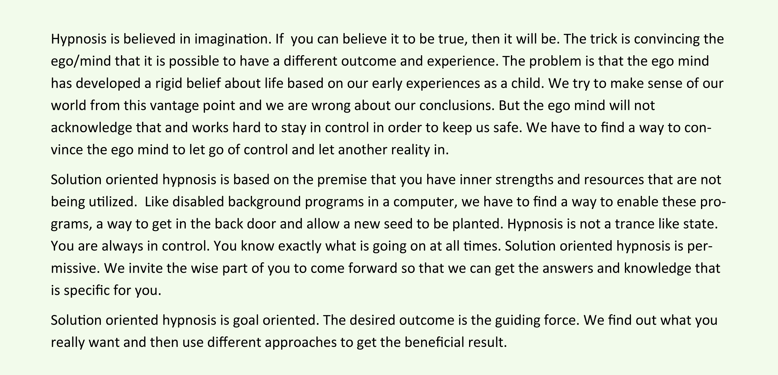 Solution Oreinted Hypnosis